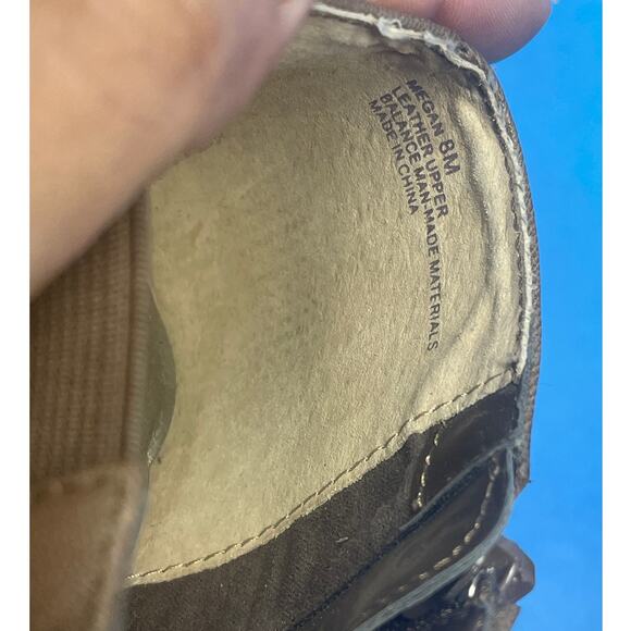 Me Too Megan Brown Leather Ankle Bootie Women's size 8 3" Heel - Picture 3 of 10